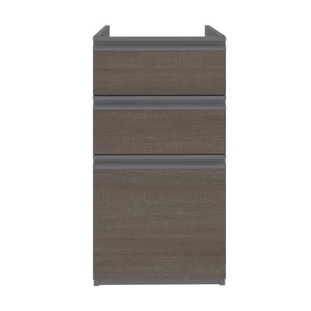 Bestar Prestige + 16W Add-On Pedestal, Bark Grey & Slate 99620-000047